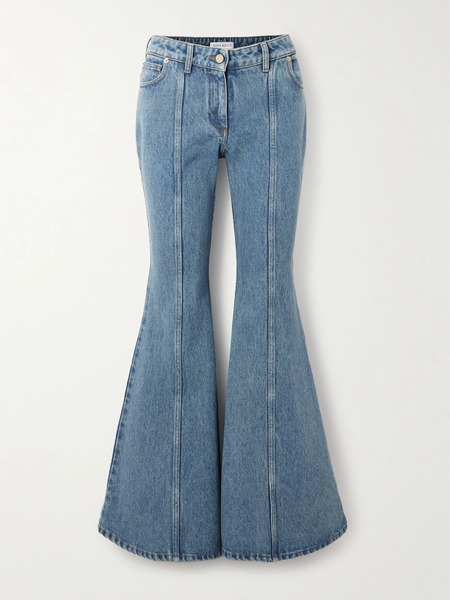  Nina Ricci   Paneled Mid Rise Flared Jeans   Blue 