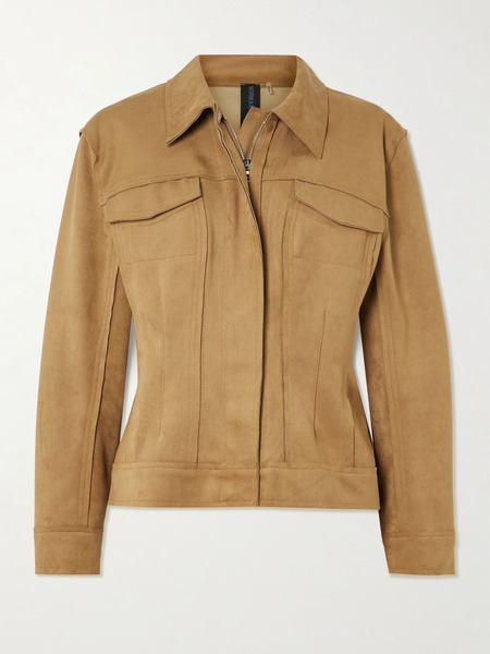  Norma Kamali   Paneled Brushed Jacket   Brown 