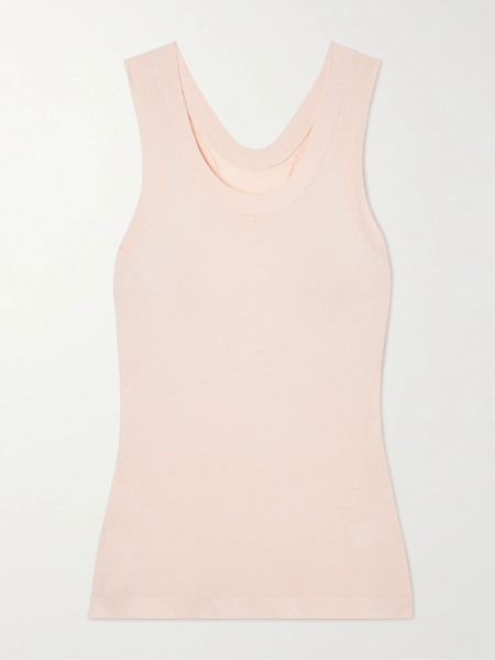  Norma Kamali   Racer Stretch Jersey Tank   Blush 