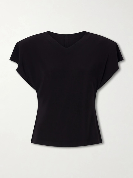  Norma Kamali   Stretch Jersey Blouse   Black 