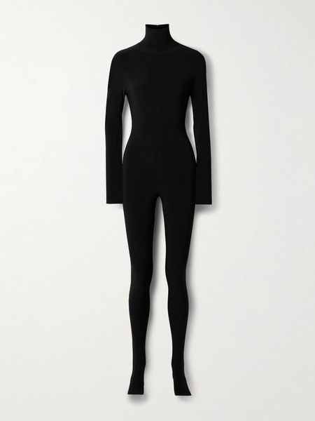  Norma Kamali   Stretch Jersey Turtleneck Jumpsuit   Black 