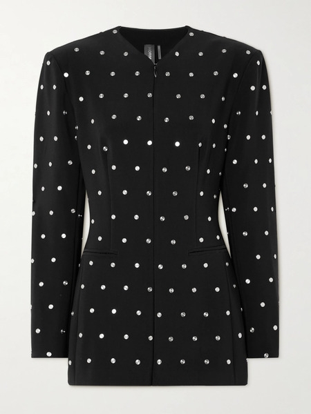  Norma Kamali   Studded Stretch Ponte Jacket   Black 