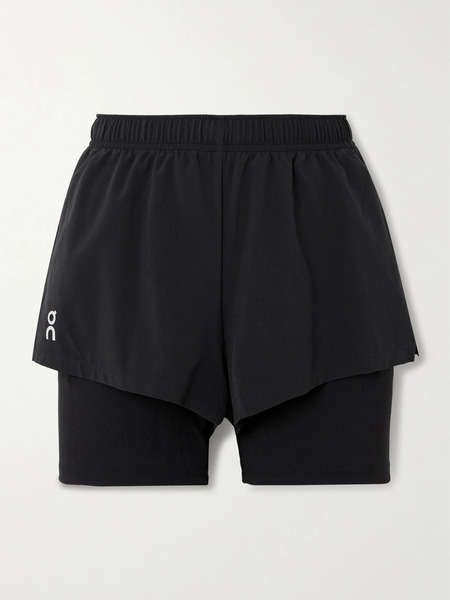  On   Pace Layered Recycled Shell And Stretch Jersey Shorts   Black 
