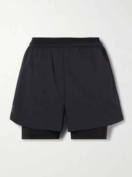  On   Pace Layered Recycled Shell And Stretch Jersey Shorts   Black 