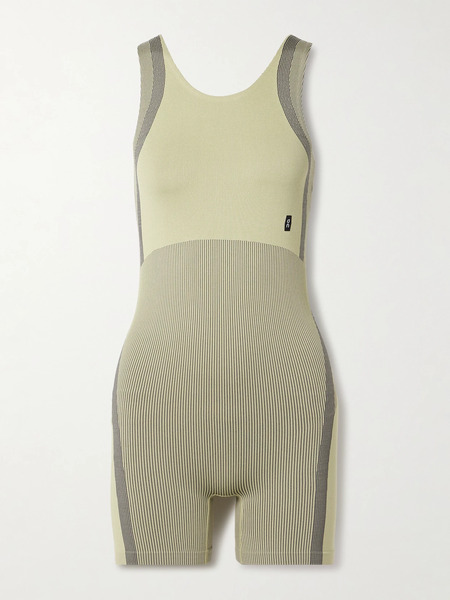  On   Studio Ribbed Stretch Recycled Playsuit   Green 