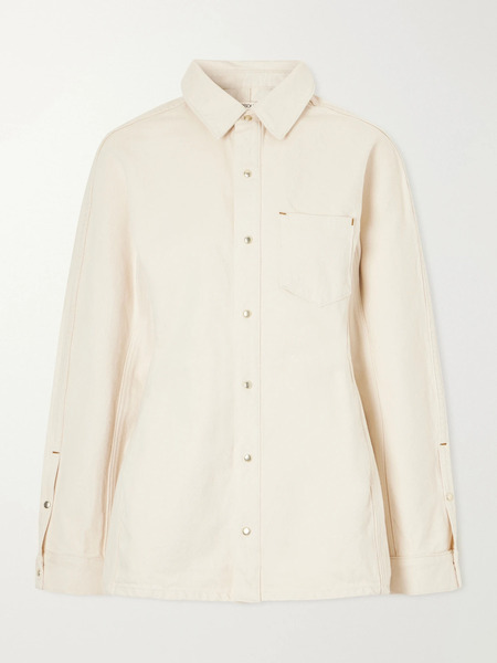  Ossou   Cinch Cotton Drill Shirt   Off White 