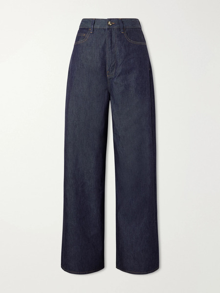  Ossou   Slick Wide Leg Jeans   Dark Denim 