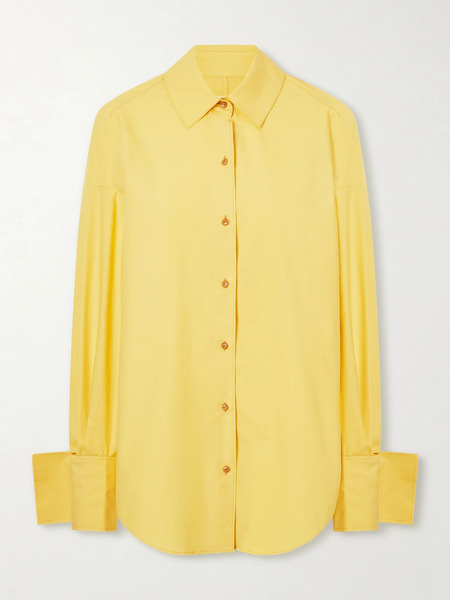  Ossou   Wren Cotton Poplin Shirt   Yellow 