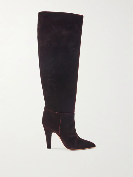  Paris Texas   Elsa Velvet Knee Boots   Merlot 