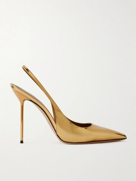 Paris Texas   Lidia 105 Mirrored Leather Slingback Pumps   Bronze 