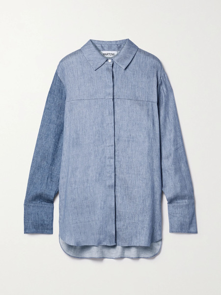  Partow   Juliette Two Tone Chambray Shirt   Light Denim 