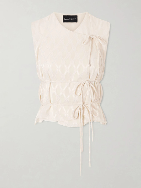  Pauline Dujancourt   Diamond Chiffon Top   Ivory 