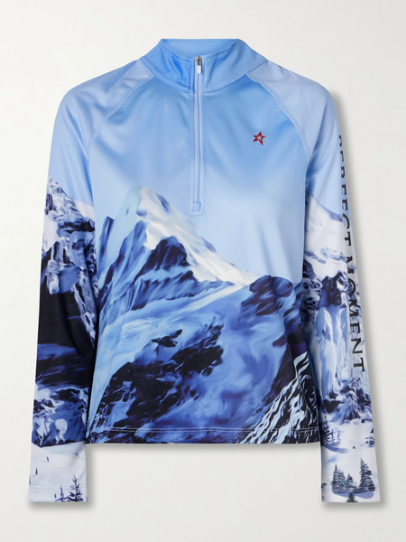  Perfect Moment   Printed Stretch Jersey Base Layer   Blue 
