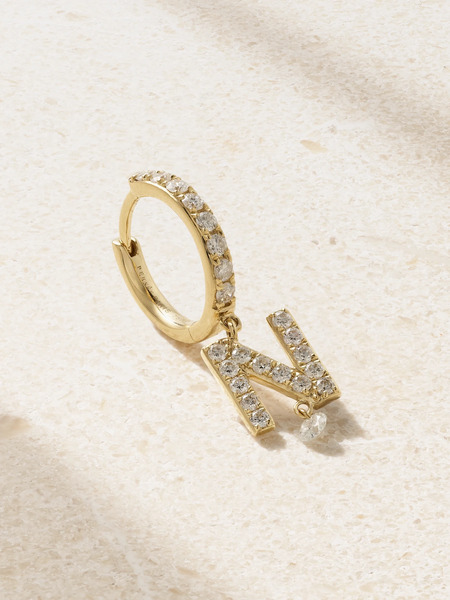  Persée   Initial 18 Karat Gold Diamond Single Earring   A 