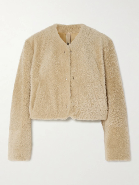  Petar Petrov   Fresh Oversized Cropped Shearling Jacket   Cream 