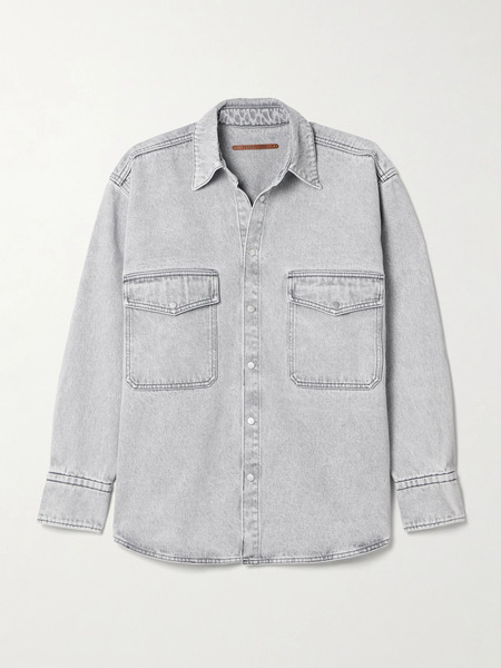  Petar Petrov   Get Up Oversized Denim Shirt   Light Gray 
