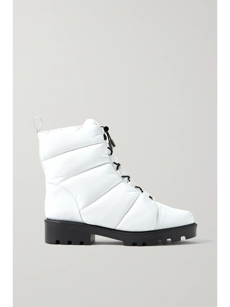  Porte & Paire   Quilted Shell Ankle Boots   White 