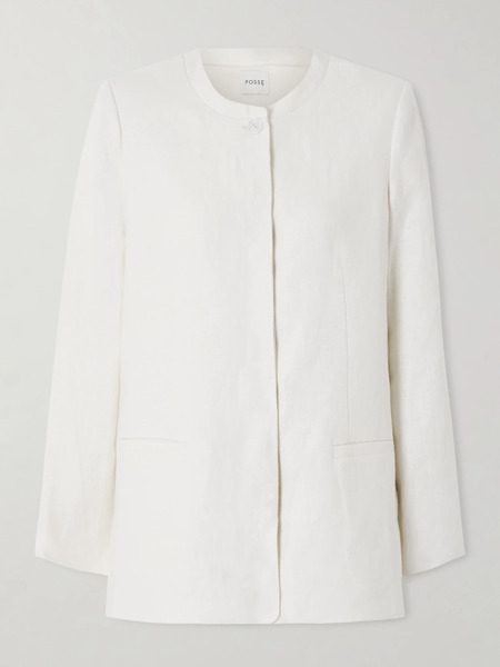  Posse   Edie Linen Blazer   Cream 