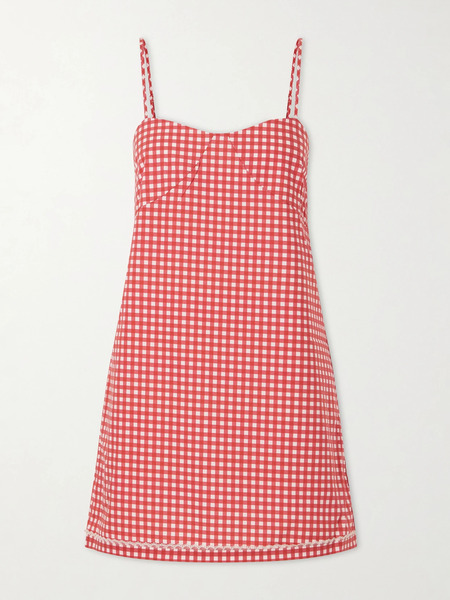  Posse   Lindie Gingham Cotton Mini Dress   Red 