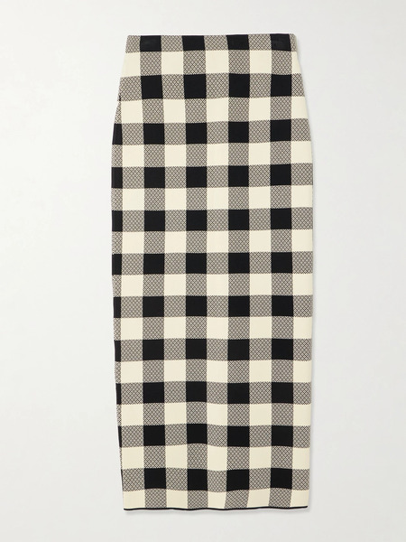  Posse   Pippa Checked Jacquard Knit Maxi Skirt   Multi 