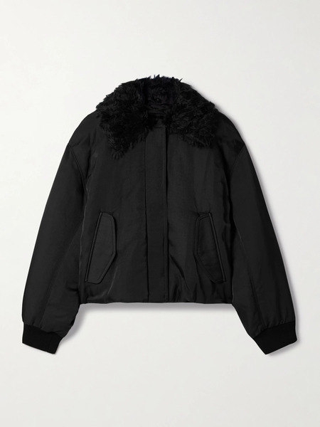  Proenza Schouler   Vadra Mohair And Cotton Blend Fleece Trimmed Padded Recycled Twill Jacket   Black 