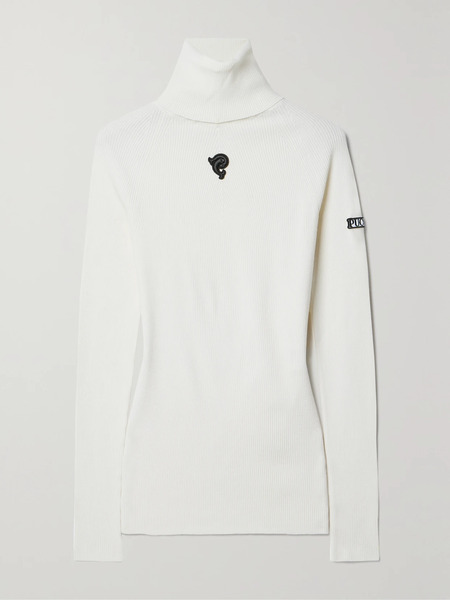  Pucci   Appliquéd Ribbed Wool Blend Turtleneck Sweater   Off White 
