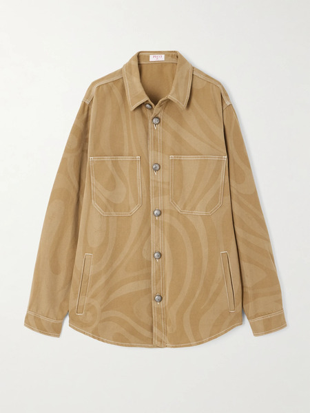  Pucci   Printed Cotton Canvas Jacket   Beige 