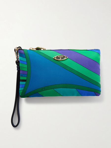  Pucci   Printed Shell Clutch   Blue 