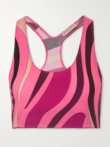  Pucci   Printed Stretch Sports Bra   Pink 