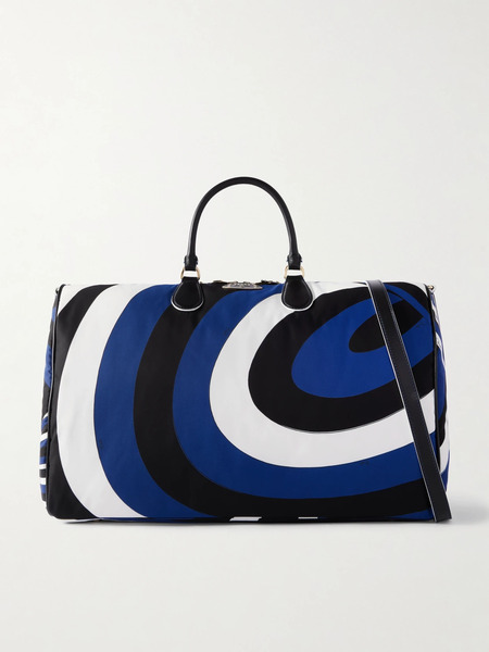  Pucci   Striped Printed Shell Weekend Bag   Navy 