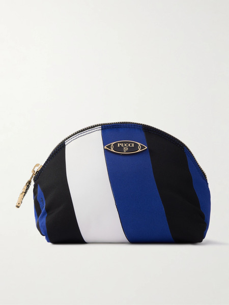  Pucci   Yummy Printed Striped Twill Cosmetics Case   Blue 