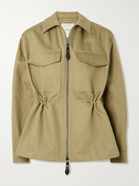  Purdey   Alnwick Cotton And Linen Blend Twill Jacket   Green 