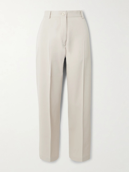  Purdey   Cotton And Wool Blend Twill Straight Leg Pants   Stone 