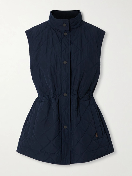  Purdey   Quilted Shell Vest   Navy 