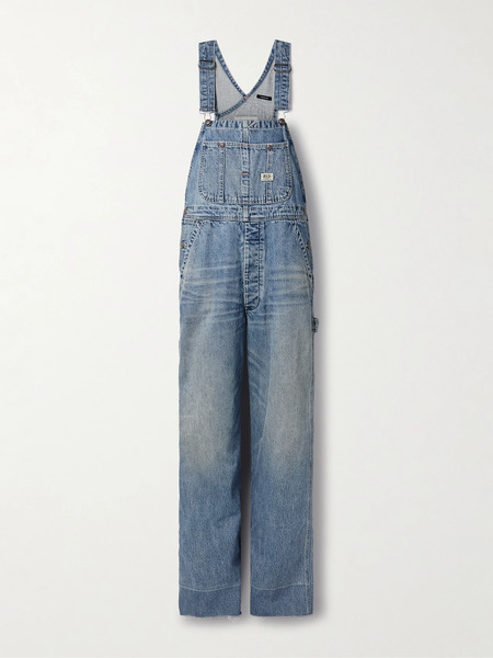  R13   D'arcy Frayed Denim Overalls   Light Denim 