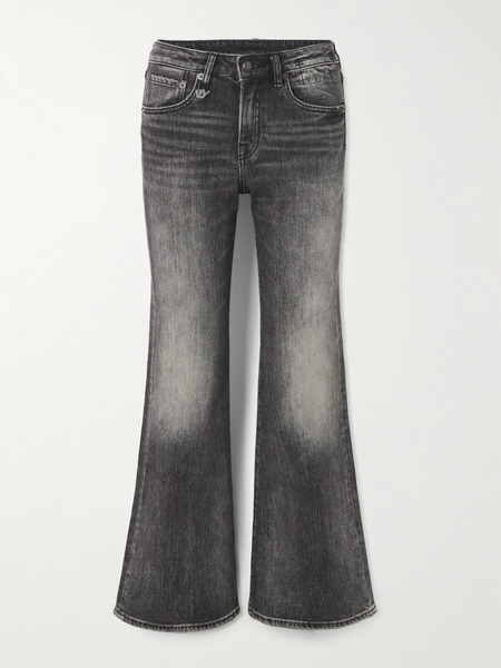  R13   Joan Kick Mid Rise Flared Jeans   Black 