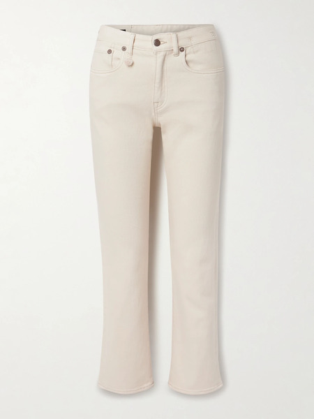  R13   Romeo Cropped Mid Rise Flared Jeans   Cream 