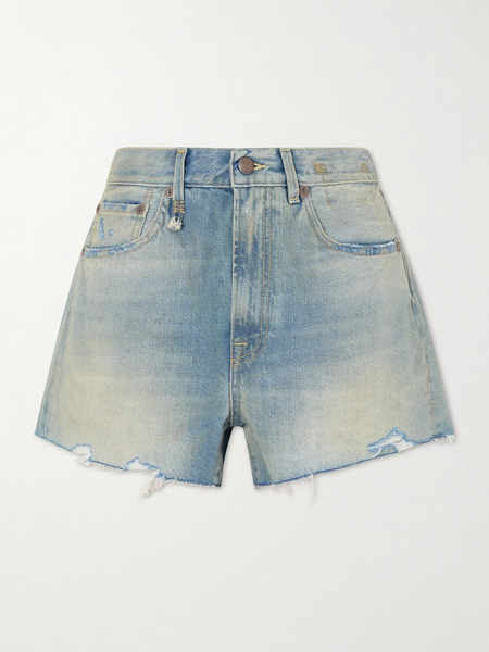  R13   X Bf Frayed Denim Shorts   Light Denim 