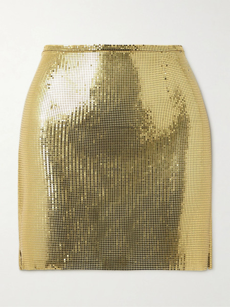  Rabanne   Chainmail Mini Skirt   Gold 