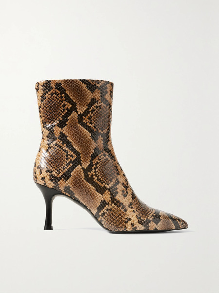 Rag & Bone   Brea Snake Effect Leather Ankle Boots   Snake Print 
