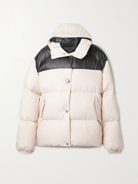  Rag & Bone   Joelle Hooded Color Block Quilted Shell Down Jacket   Ecru 