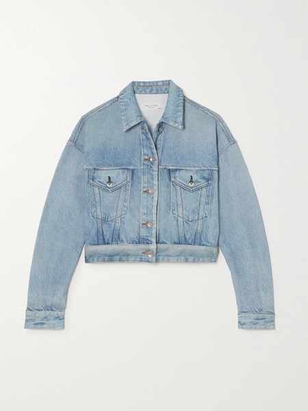  Rag & Bone   Miramar Cropped Loopback Cotton Terry Jacket   Light Denim 