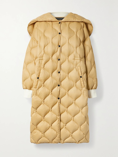  Rag & Bone   Rudy Oversized Quilted Recycled Shell Hooded Jacket   Beige 