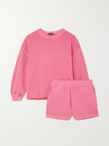  Rails   Loopback Cotton Jersey Sweatshirt And Shorts Set   Pink 