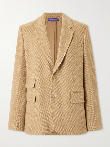  Ralph Lauren Collection   Eli Wool And Cashmere Blend Tweed Blazer   Camel 