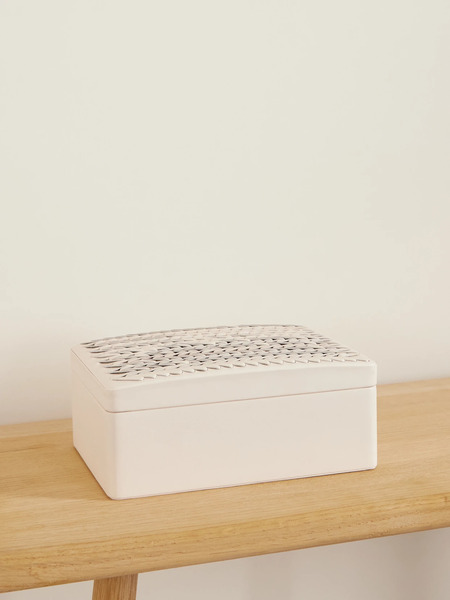  Ralph Lauren Home   Adrienne Leather Box   Cream 