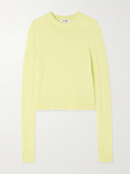  Re/done   Frayed Cashmere Sweater   Yellow 