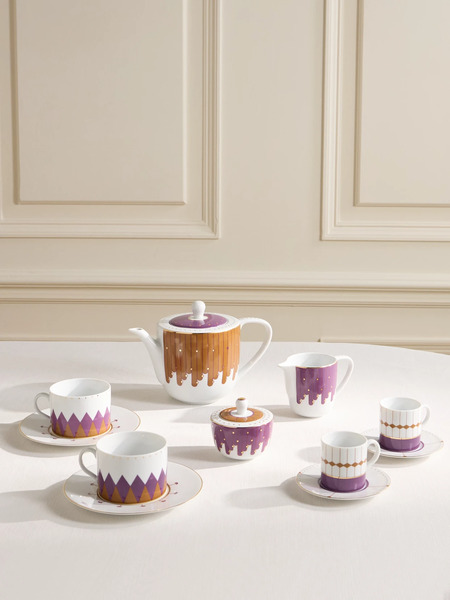  Reflections Copenhagen   Porcelain 11 Piece Tea Set   Purple 