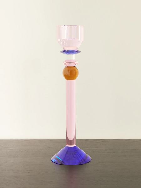  Reflections Copenhagen   Rosalin Glass Candle Holder   Pink 