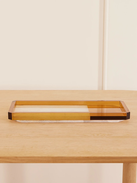  Reflections Copenhagen   Shadow Crystal And Onyx Tray   Brown 